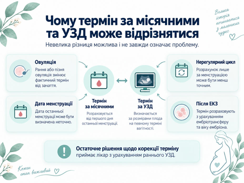 Причини розбіжностей між терміном вагітності за місячними та УЗД при нерегулярному циклі, пізній овуляції та після ЕКЗ