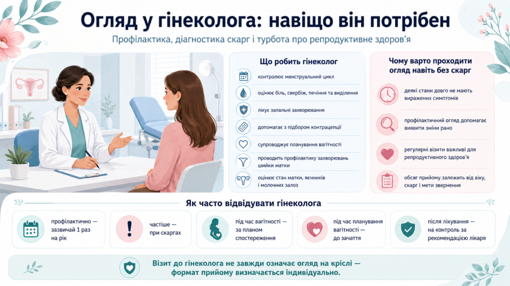 Огляд у гінеколога: навіщо потрібна консультація, що робить лікар і як часто проходити профілактичний огляд