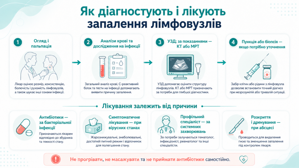 Етапи діагностики та методи лікування запалення лімфовузлів залежно від причини