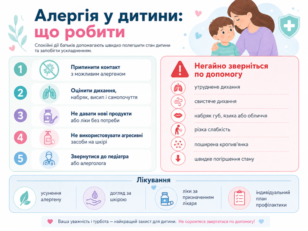 Алергія у дитини: що робити батькам, коли звертатися до лікаря та які симптоми потребують невідкладної допомоги
