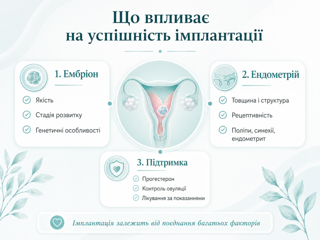 Що впливає на успішність імплантації ембріона: якість ембріона, стан ендометрію, гормональна підтримка та супутні фактори